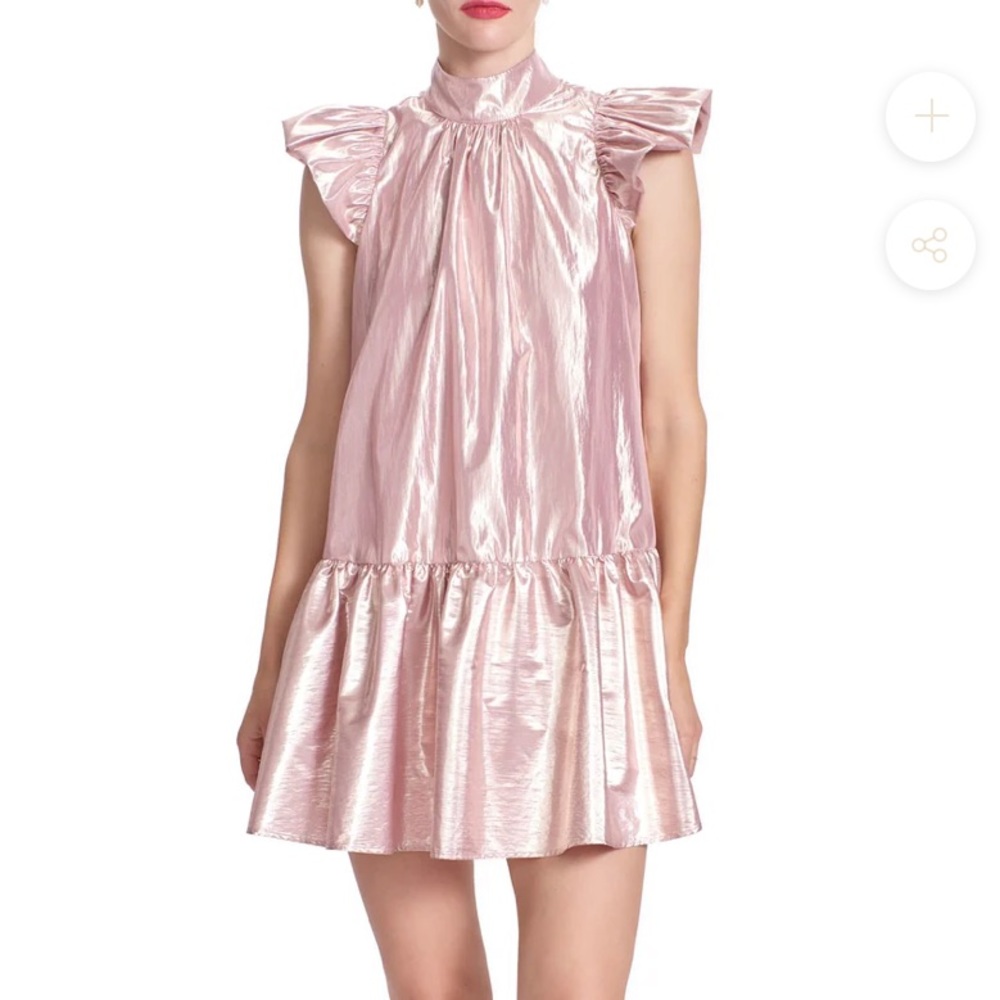 Corey Lynn Calter Metallic Pink Roanne Party Dress sz Medium Valentines